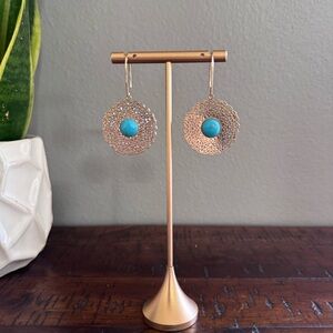 E7 Gold Dangle Earrings